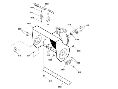 Auger Housing Group Diagram and Parts List for 1696228-00-CM691150E  Briggs and Stratton Snow Blower